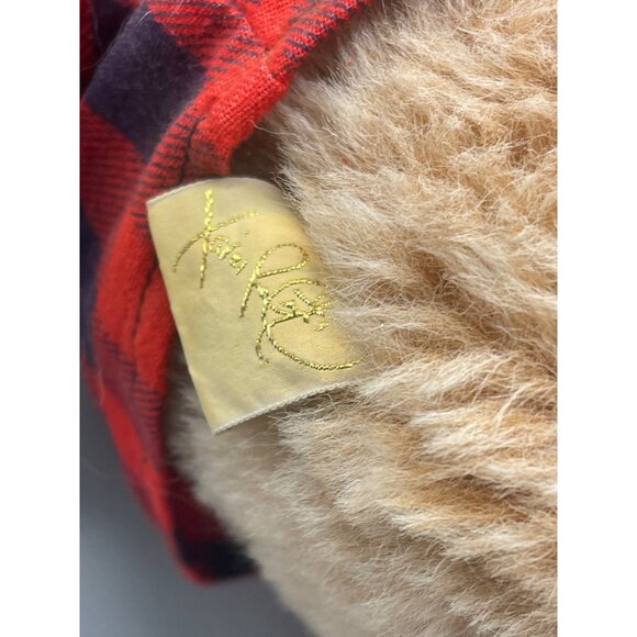 Vintage 1983 Xavier Roberts Original Farrell Furskin Plush Bear 22" plaid bow ti - Picture 7 of 11